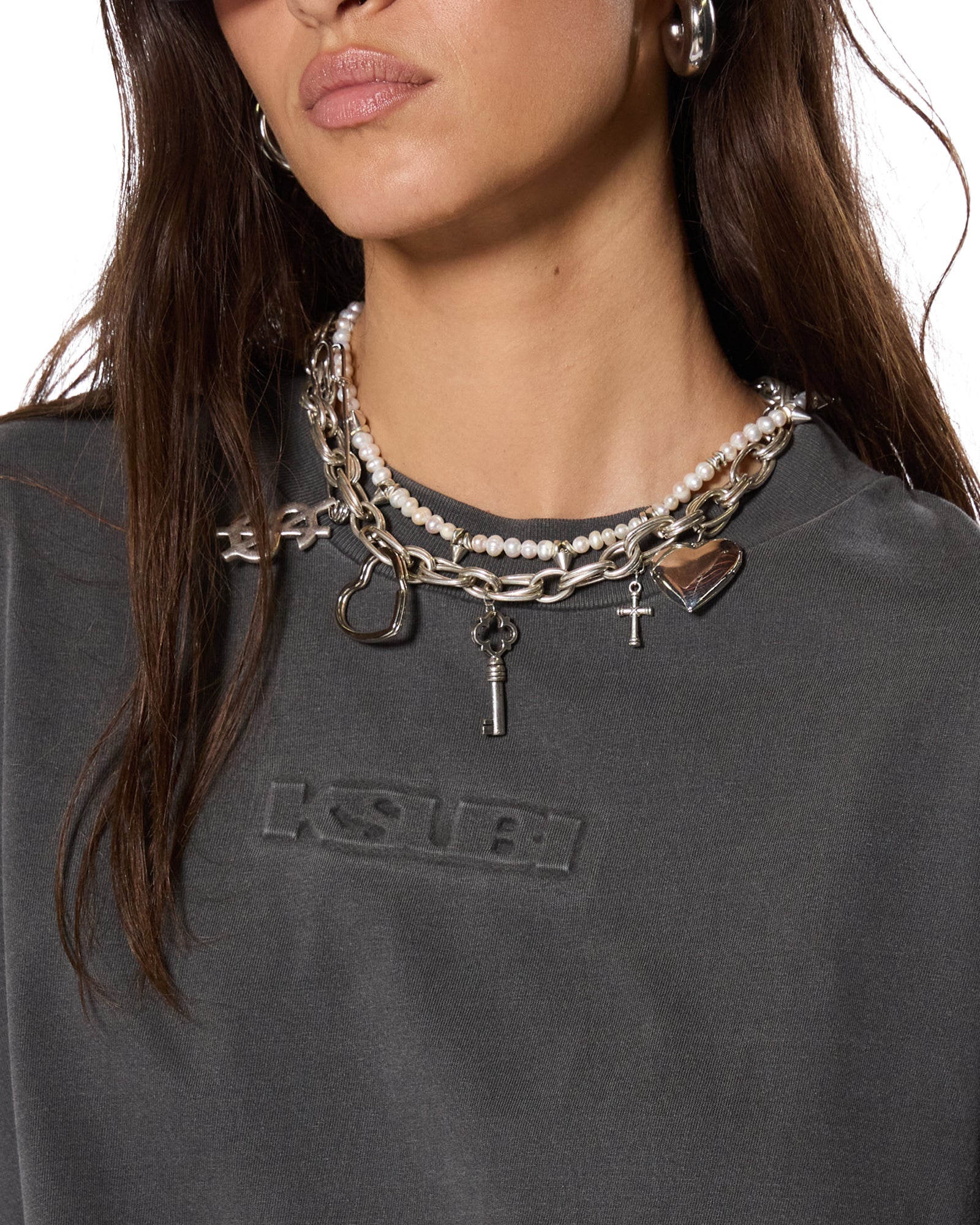 SOTT BOYFRIEND LS TEE CHARCOAL