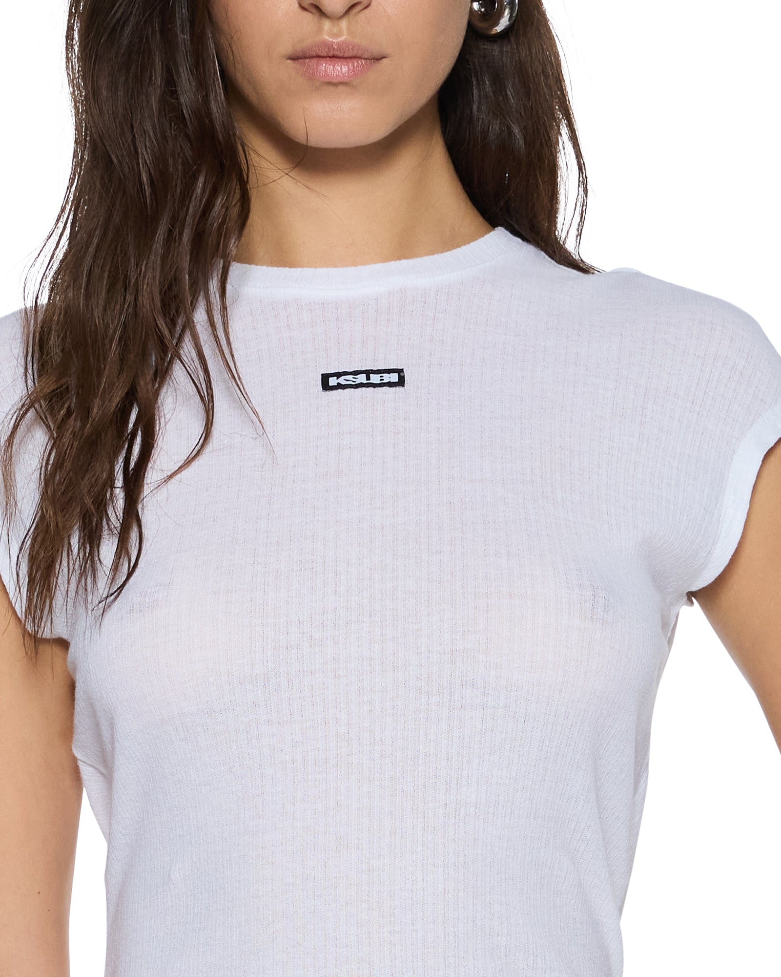 WOMENS  STAPLE SS TEE WHITE SHEER FITTED TEES