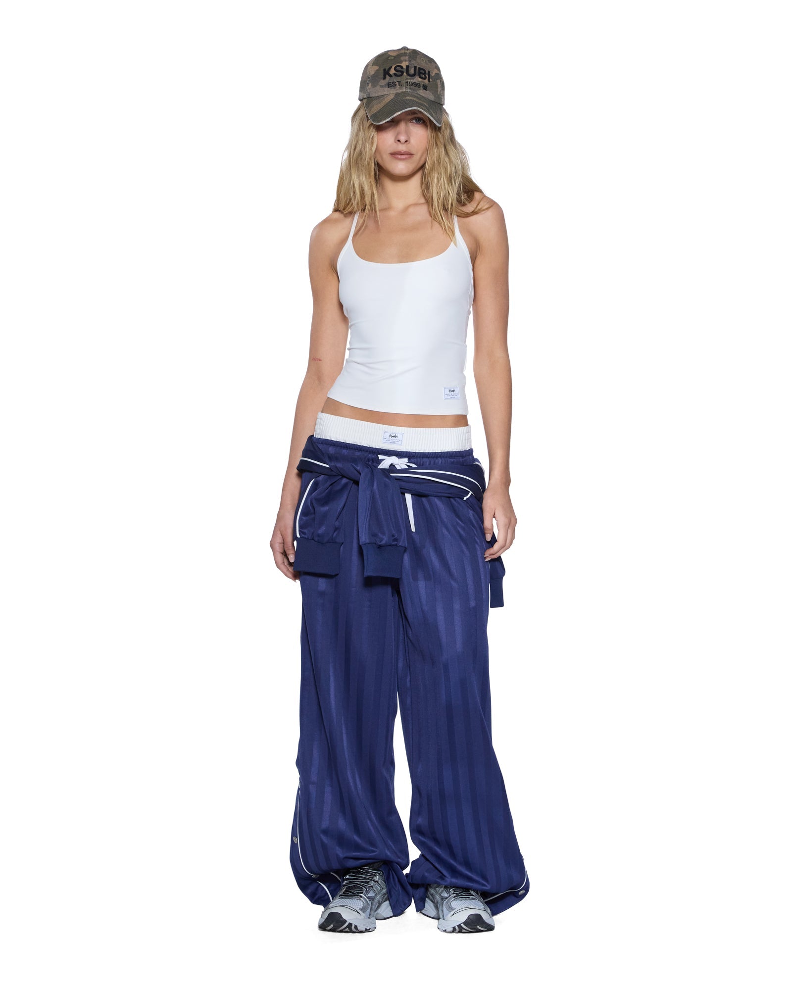 WOMENS  CAMI TANK VINTAGE WHITE SLIM TEES