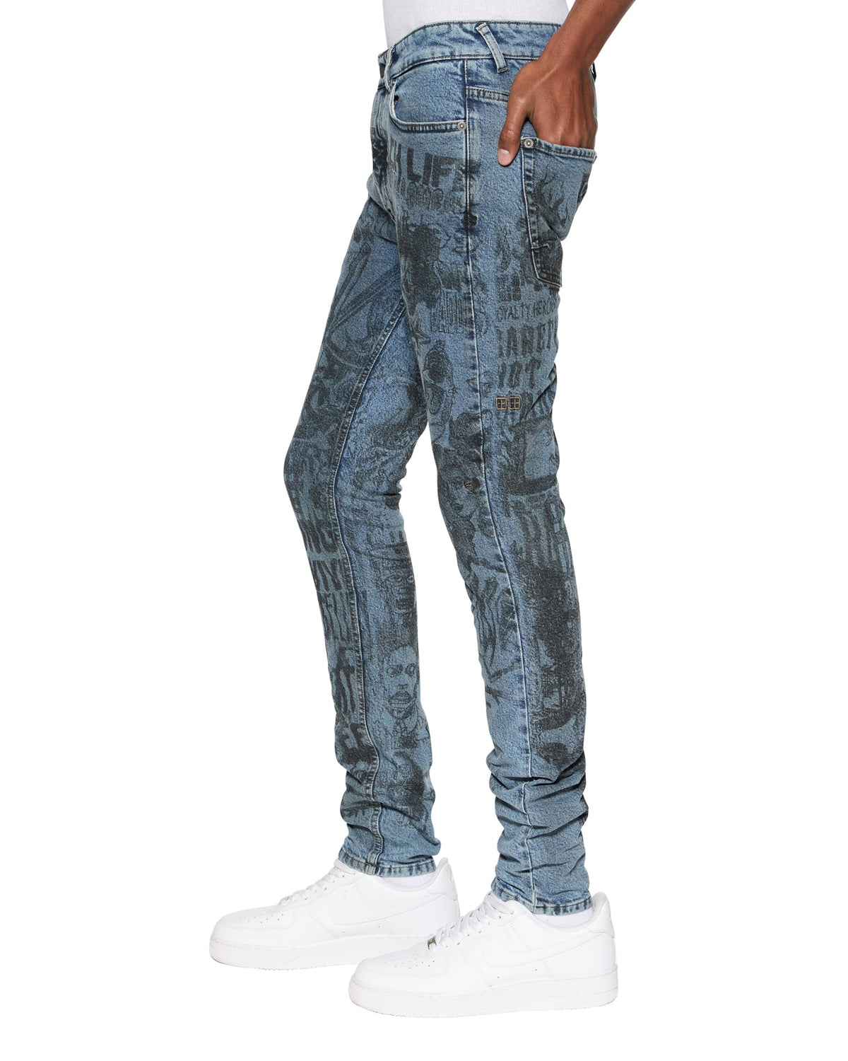 Mens Van Winkle Champagne Sketch Skinny Denim Jeans - Denim