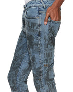 Mens Van Winkle Champagne Sketch Skinny Denim Jeans - Denim