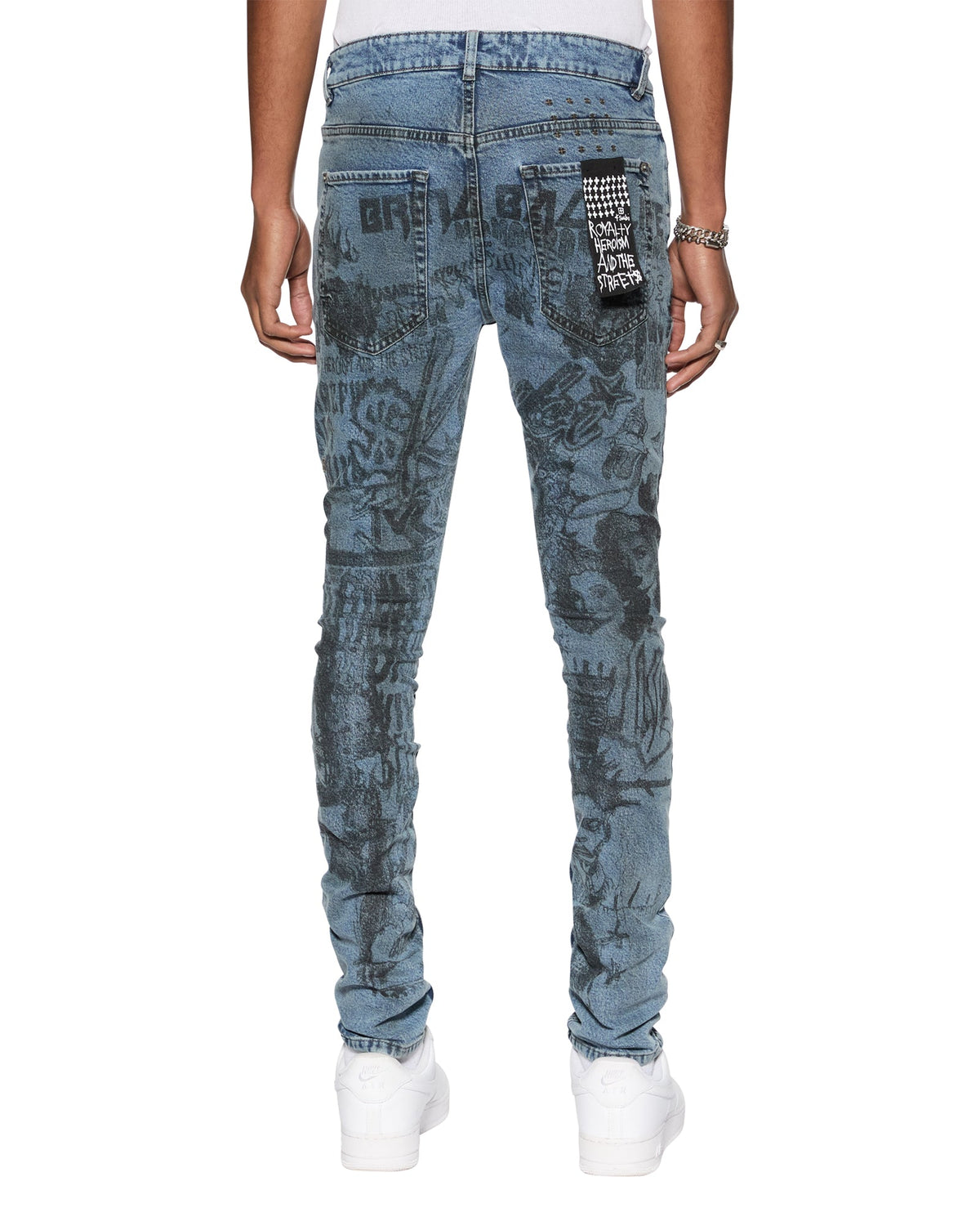 Mens Van Winkle Champagne Sketch Skinny Denim Jeans - Denim