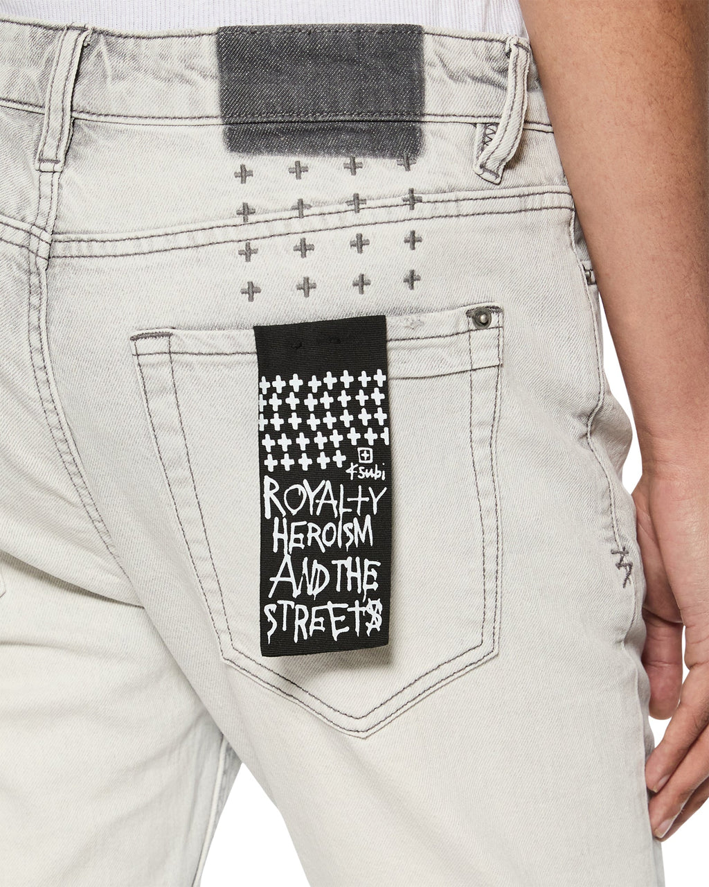 Mens Van Winkle White Snow Skinny Denim Jeans - White