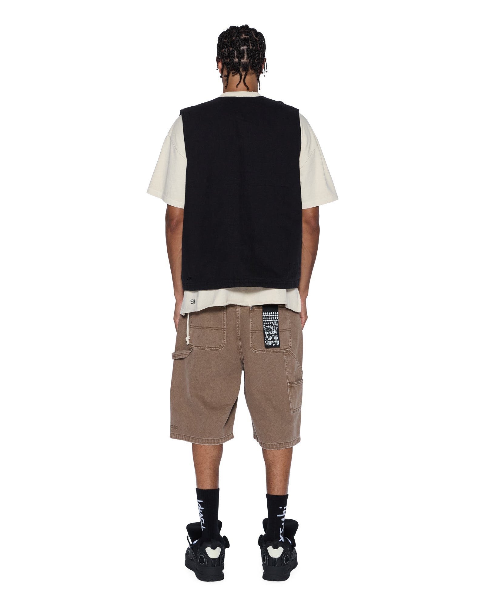MENS  BATTLER VEST BLACK RELAXED FASHION TOPS
