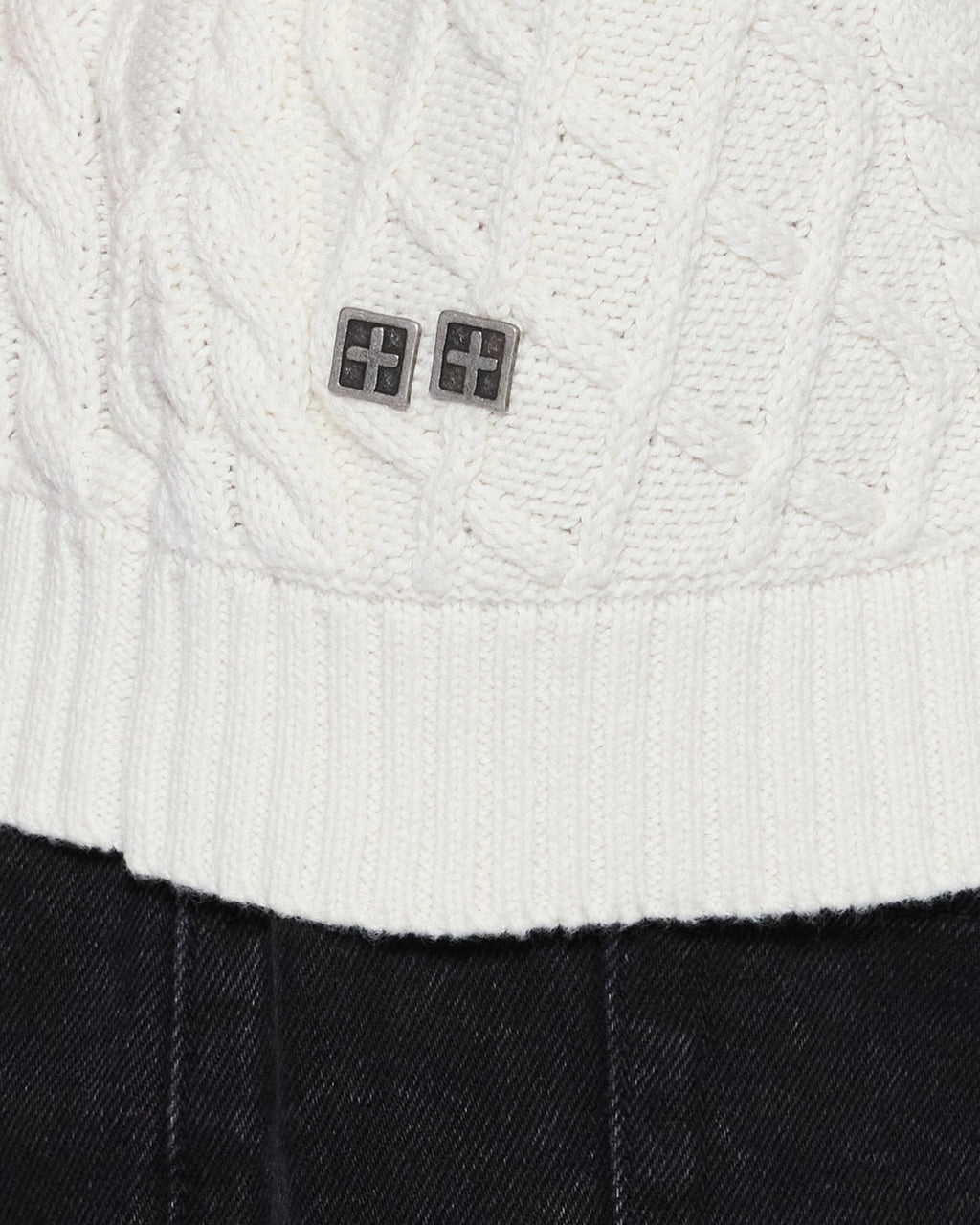 MENS TURNCABLE KNIT VEST VINTAGE WHITE KNITWEAR
