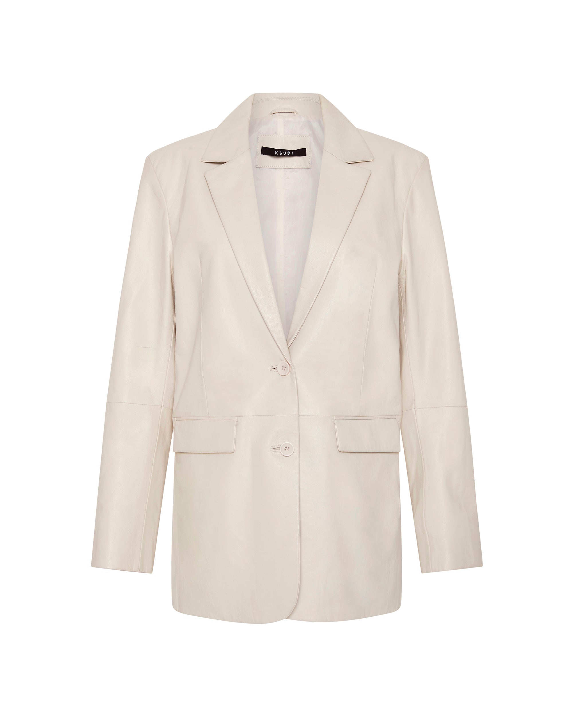 VIVIAN LEATHER BLAZER OFF WHITE