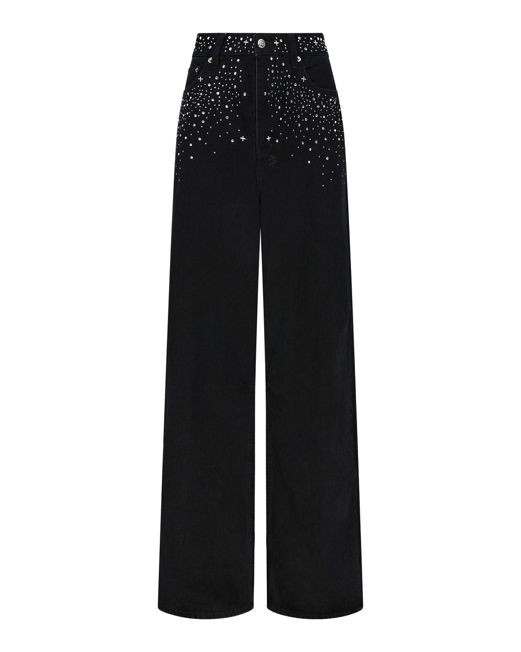 Womens Ksuper Renaissance Jet Black Baggy Denim Jeans - Black