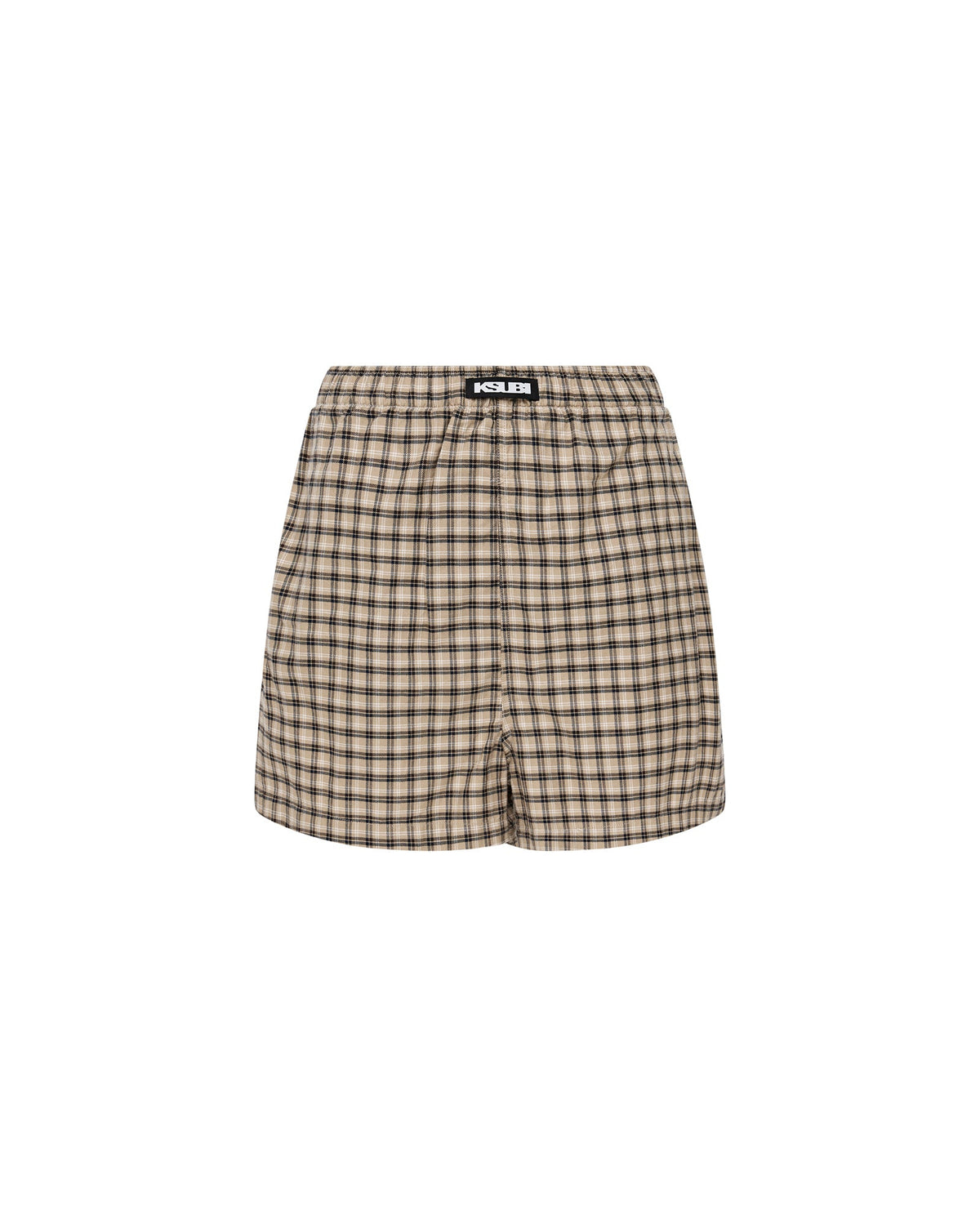 Womens Boxer Shorts Tan Plaid Regular Walkshorts - Multi Colour