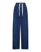 Womens Ksuper Mayfair Blue Spliced Baggy Denim Jeans - Denim
