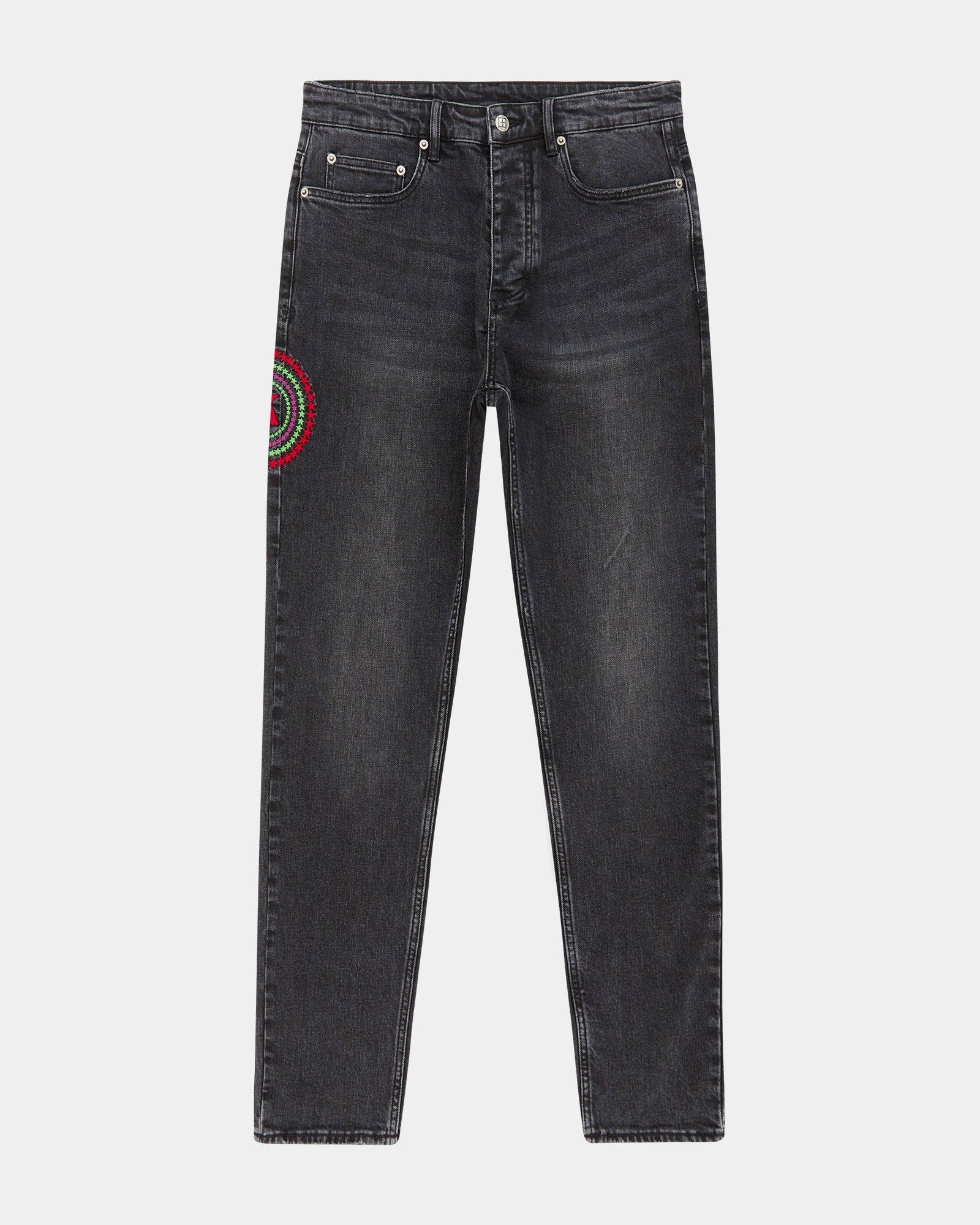 MENS  WOLFGANG STATIC BLACK TAPERED DENIM JEANS
