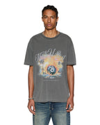 Mens World Order Biggie Ss Tee Charcoal Oversized Tees - Grey