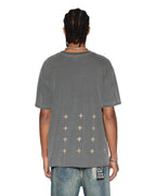 Mens World Order Biggie Ss Tee Charcoal Oversized Tees - Grey