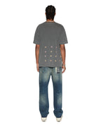 Mens World Order Biggie Ss Tee Charcoal Oversized Tees - Grey