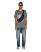 Mens World Order Biggie Ss Tee Charcoal Oversized Tees - Grey