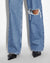 WOMENS  LOW RIDER HERITAGE TRASHED BAGGY DENIM JEANS