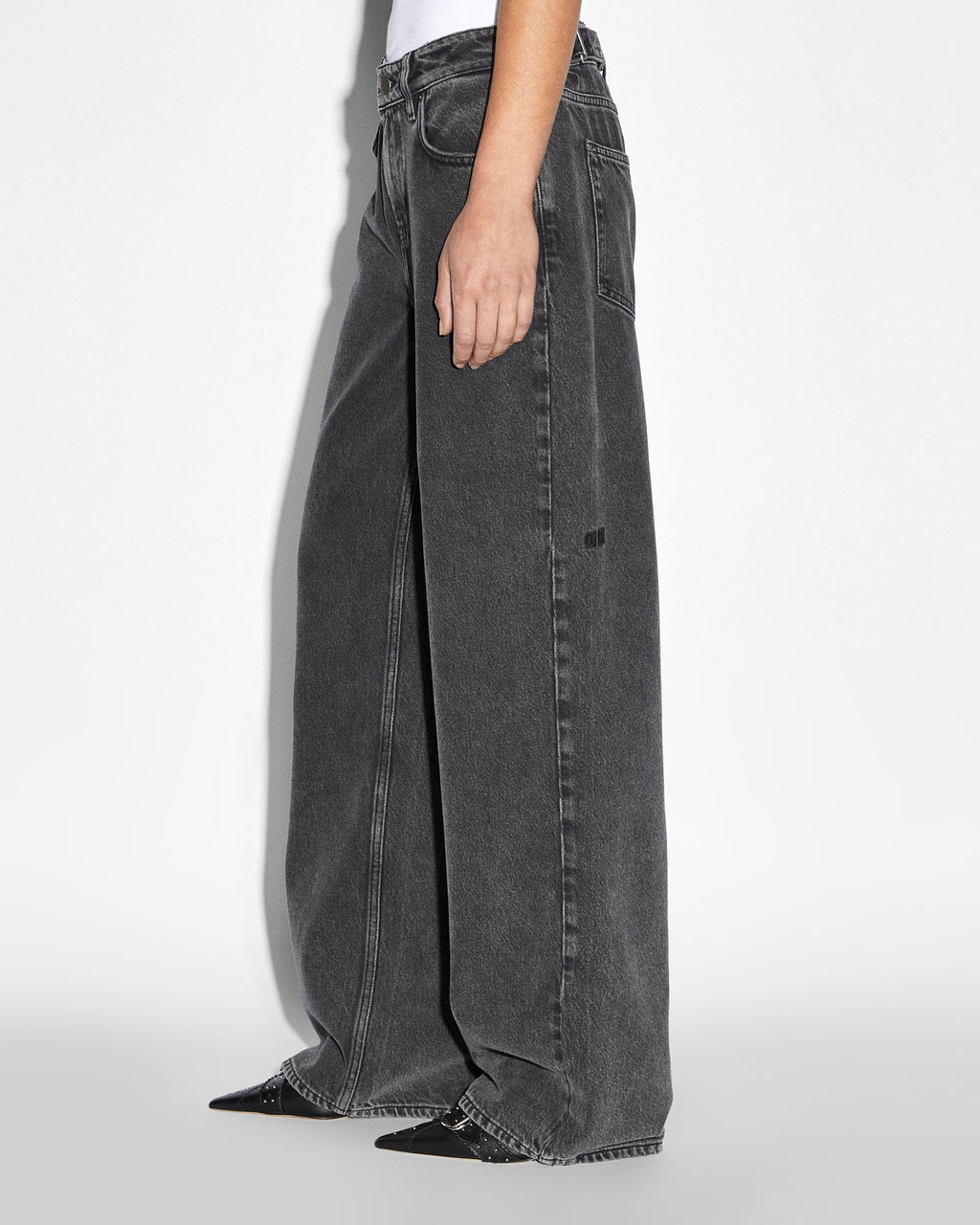 Womens Low Rider Daze Trip Baggy Denim Jeans - Black