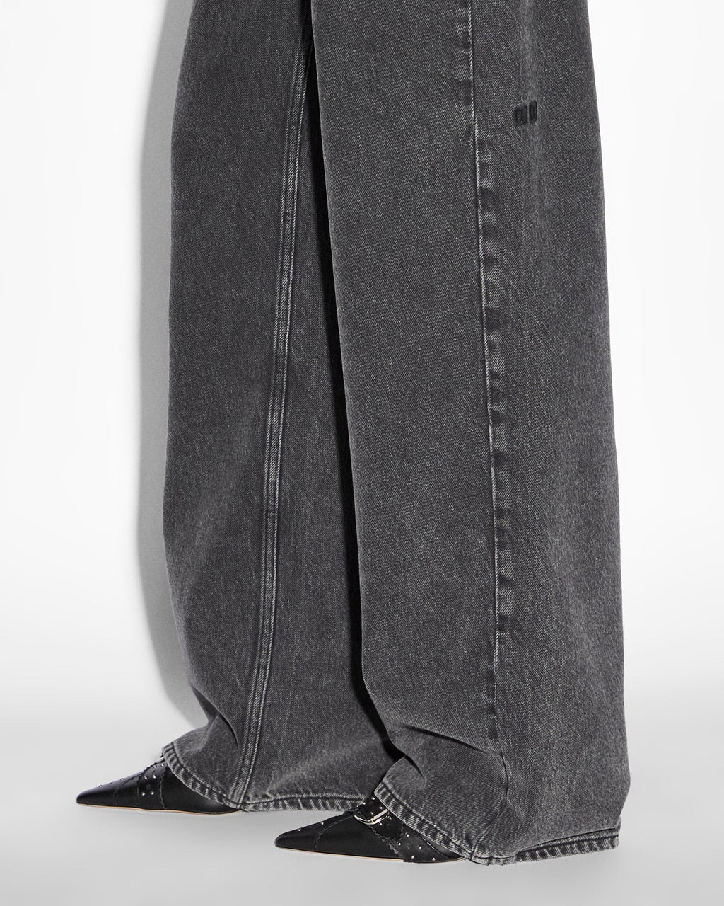 Womens Low Rider Daze Trip Baggy Denim Jeans - Black