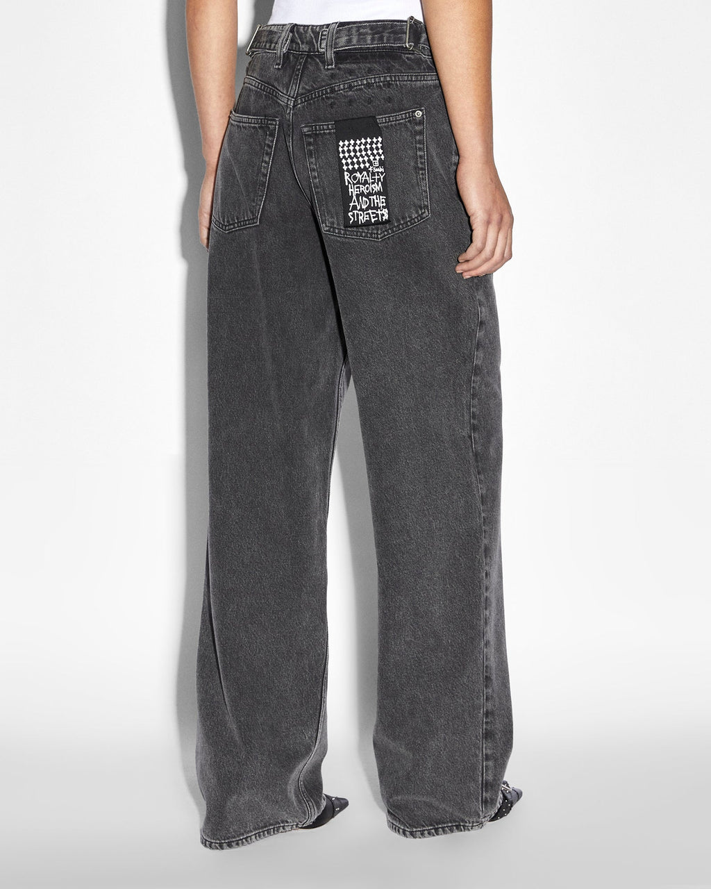 Womens Low Rider Daze Trip Baggy Denim Jeans - Black