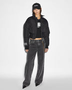 Womens Low Rider Daze Trip Baggy Denim Jeans - Black