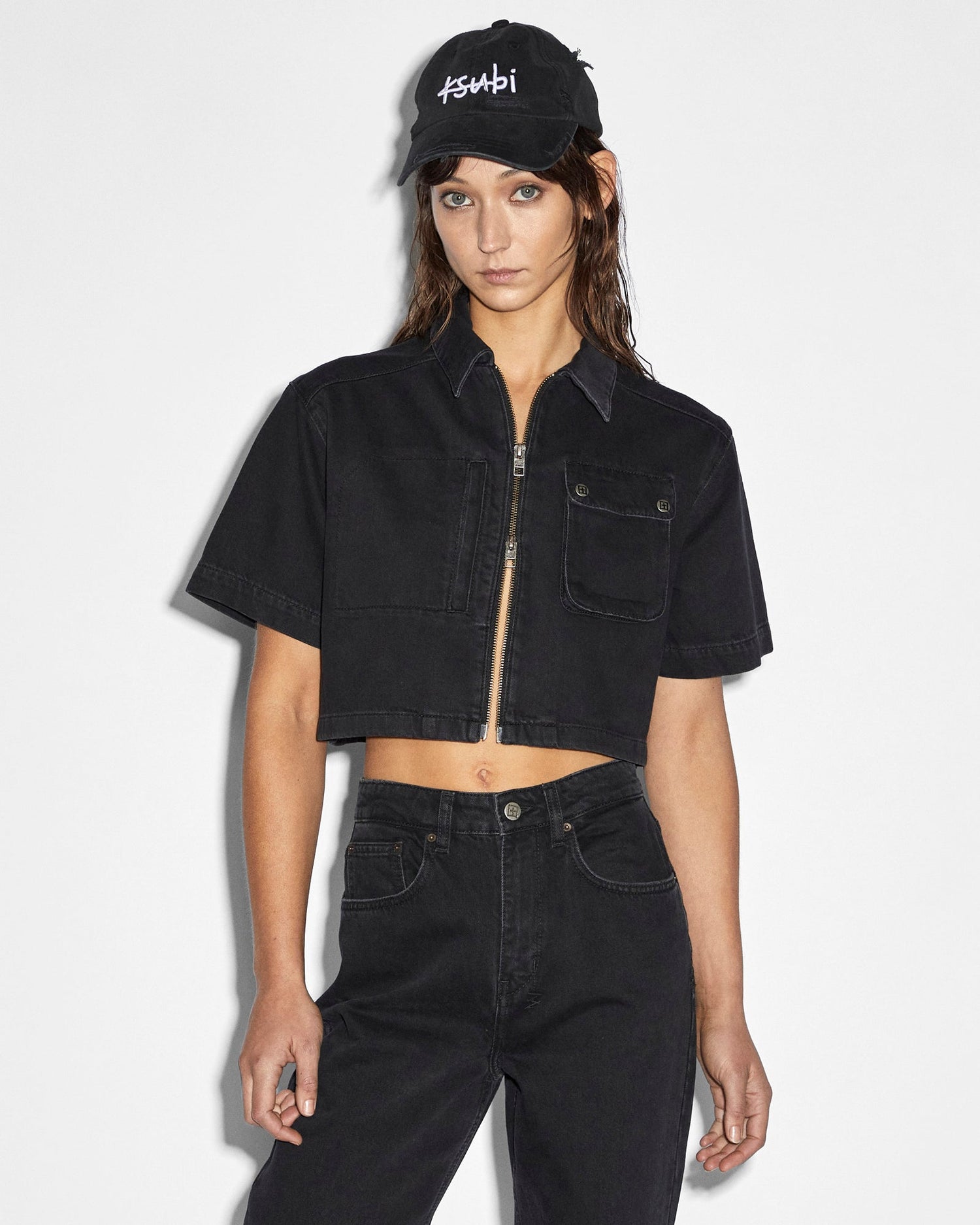 BOXY CROP SS SHIRT BLACK