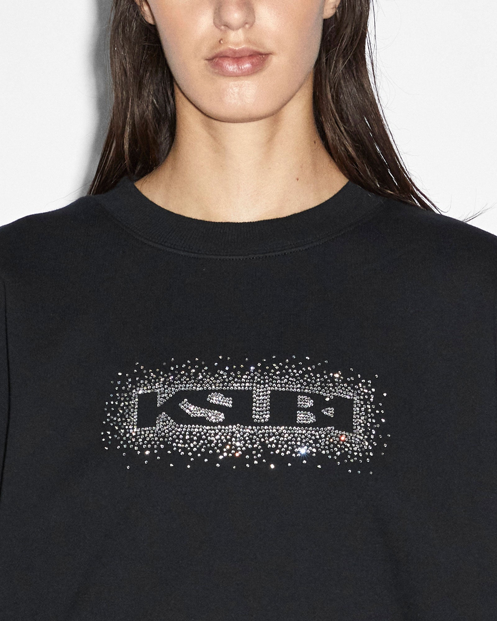 WOMENS  SOTT BURST BOXY CREW JET BLACK BOXY FLEECE