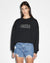 WOMENS  SOTT BURST BOXY CREW JET BLACK BOXY FLEECE