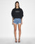WOMENS  SOTT BURST BOXY CREW JET BLACK BOXY FLEECE