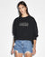 WOMENS  SOTT BURST BOXY CREW JET BLACK BOXY FLEECE