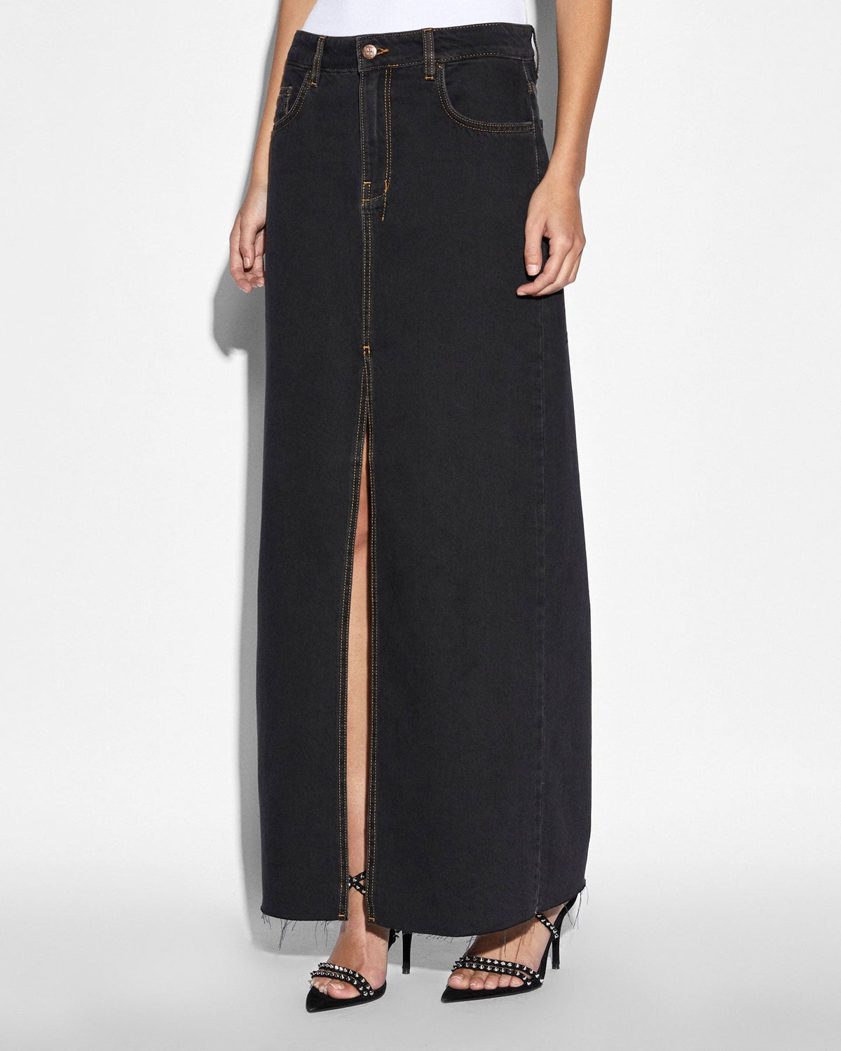 Womens Kara Maxi Skirt Pitch Straight Skirts - Black