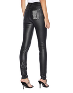 WOMENS SPRAY ON XTRA JET BLACK WAX DENIM JEANS
