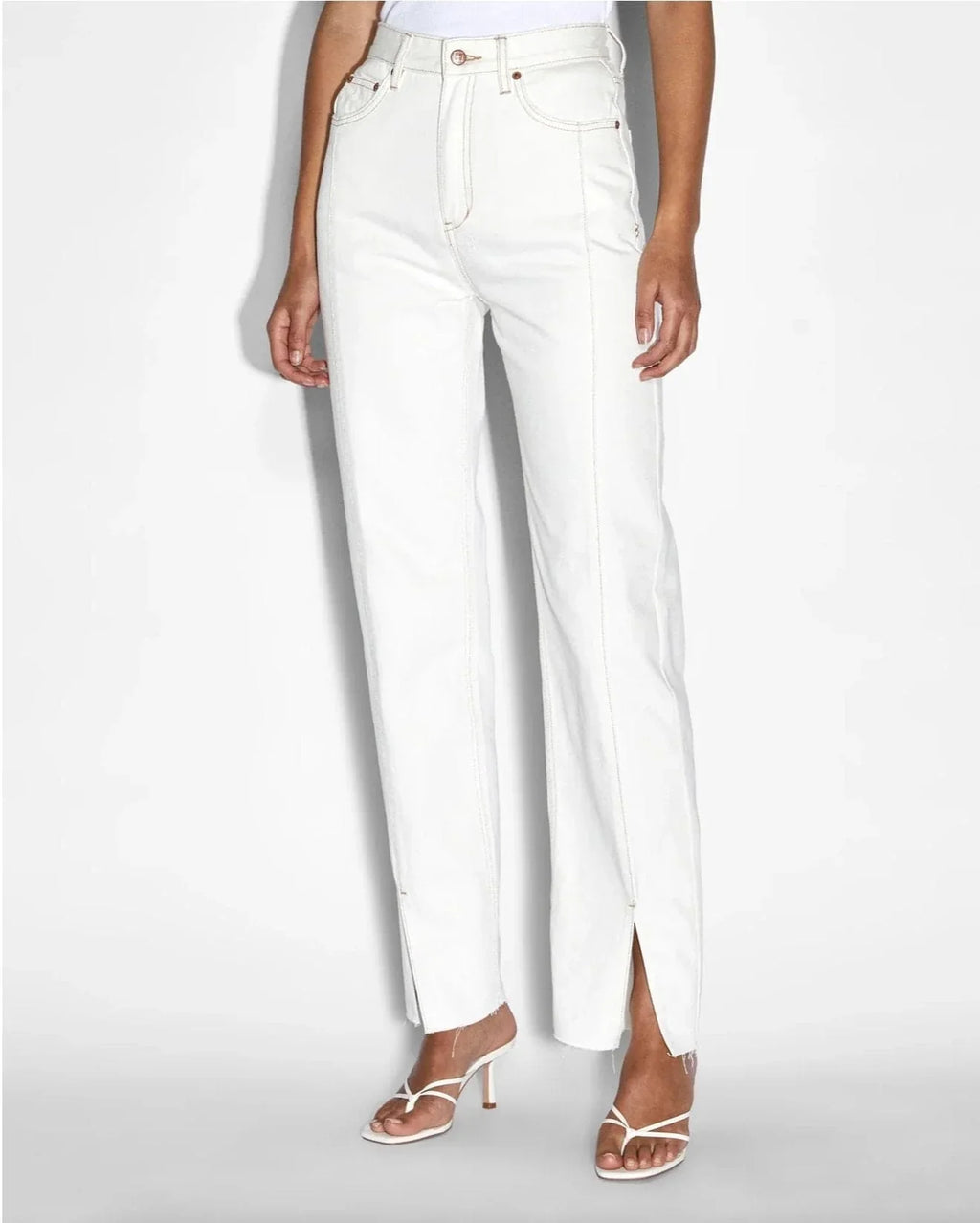 Womens Playback Sugar Rush Panel Straight Denim Jeans - White