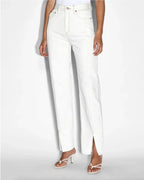 Womens Playback Sugar Rush Panel Straight Denim Jeans - White