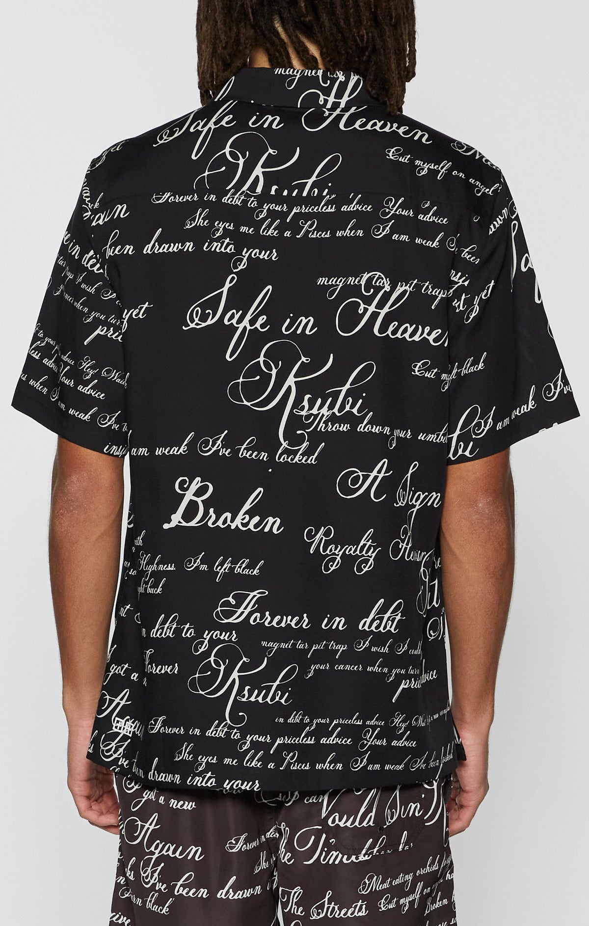 Mens Kursed Resort Ss Shirt Black Regular Shirts - Black