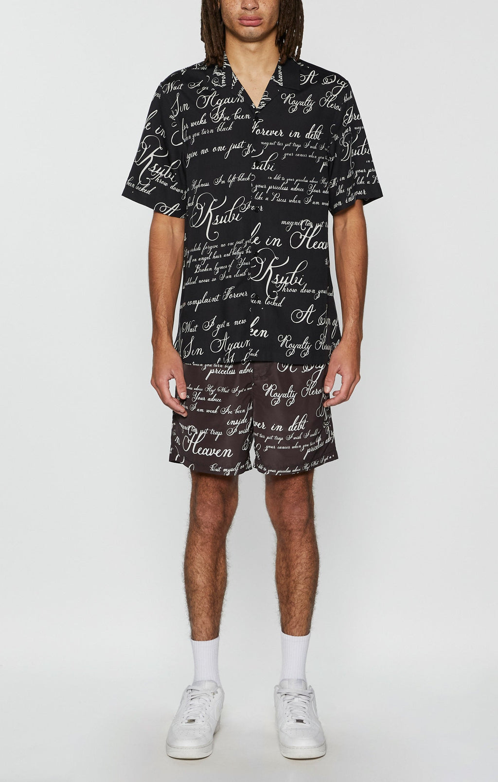 Mens Kursed Resort Ss Shirt Black Regular Shirts - Black