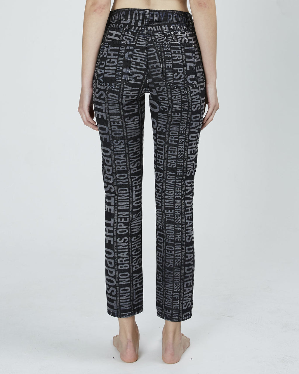 Womens Slim Pin Type O Slim Denim Jeans - Black