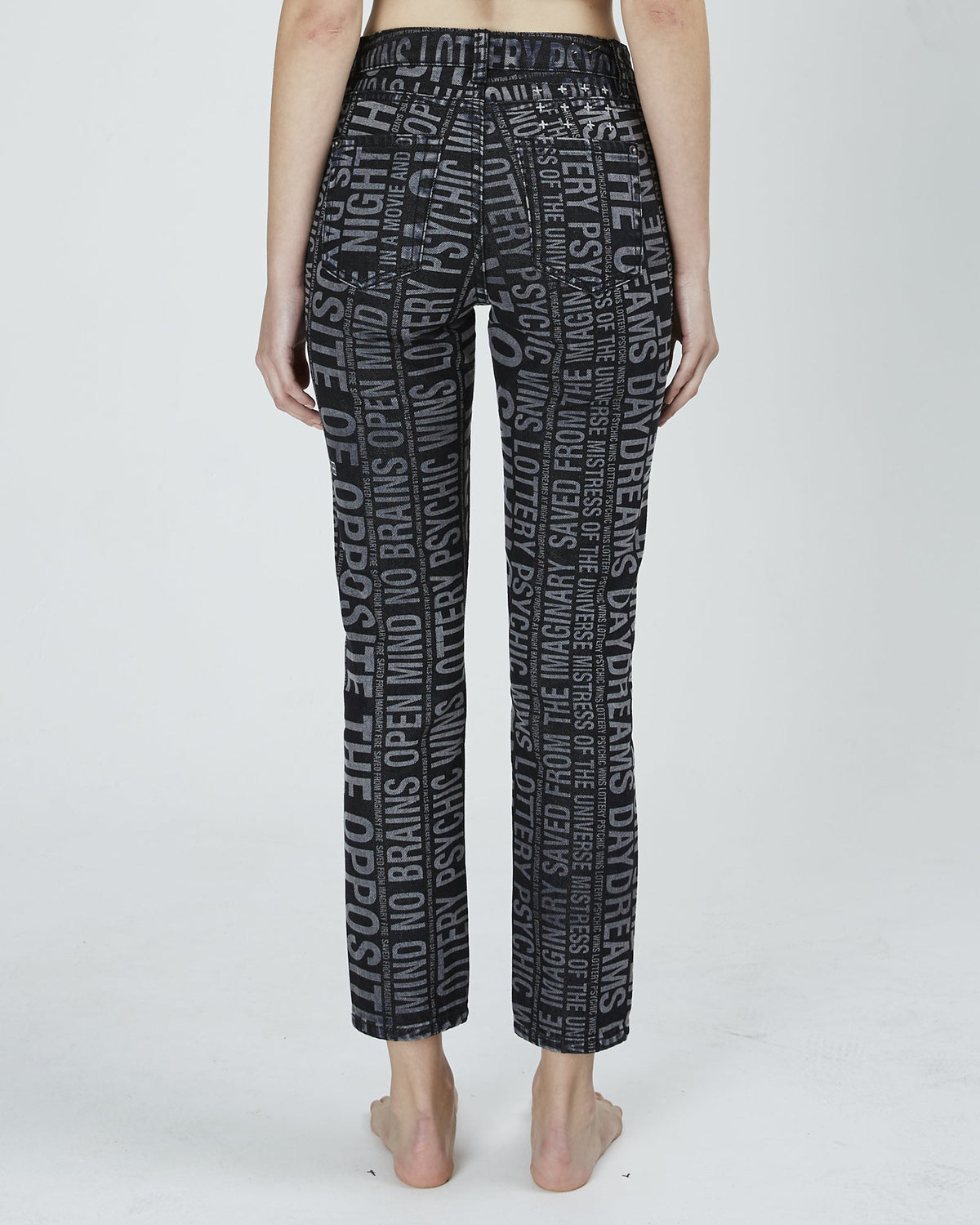 Womens Slim Pin Type O Slim Denim Jeans - Black