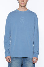 Mens Stitch Up Biggie Ls Tee Marine Oversized Tees - Blue
